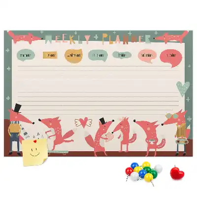 Kurk prikbord Wekelijkse organizer voor kinderen