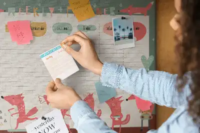 Kurk prikbord Wekelijkse organizer voor kinderen