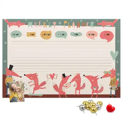 Kurk prikbord Wekelijkse organizer voor kinderen
