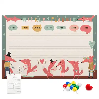 Kurk prikbord Wekelijkse organizer voor kinderen