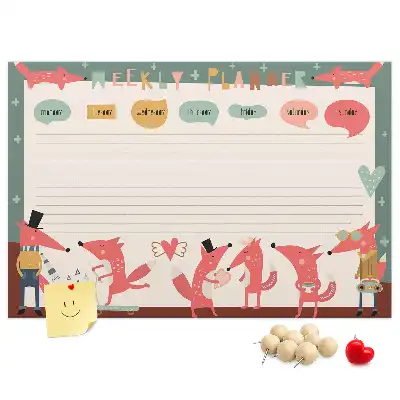 Kurk prikbord Wekelijkse organizer voor kinderen
