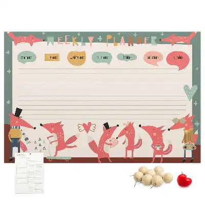 Kurk prikbord Wekelijkse organizer voor kinderen