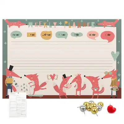 Kurk prikbord Wekelijkse organizer voor kinderen