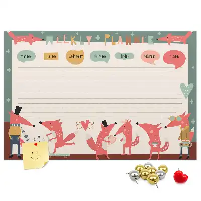 Kurk prikbord Wekelijkse organizer voor kinderen