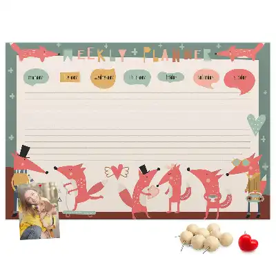 Kurk prikbord Wekelijkse organizer voor kinderen