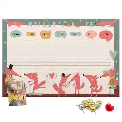 Kurk prikbord Wekelijkse organizer voor kinderen