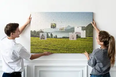 Memobord van kurk Bergen veld