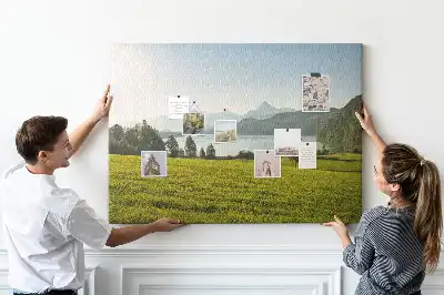 Memobord van kurk Bergen veld