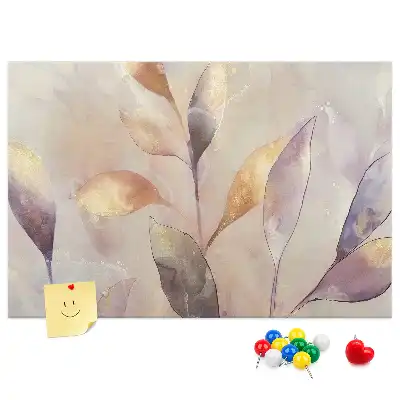 Kurken prikbord met aquarel plantenprint