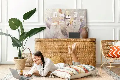 Kurk prikbord Planten aquarel