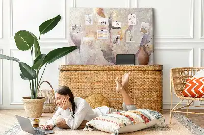 Kurk prikbord Planten aquarel