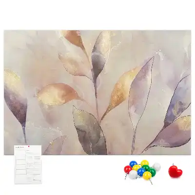 Kurk prikbord Planten aquarel