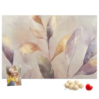 Kurk prikbord Planten aquarel