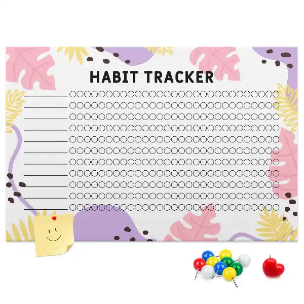 Memobord van kurk Habit tracker voor aan de muur