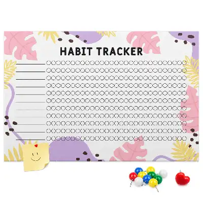Kurk memobord met habit tracker voor aan de muur
