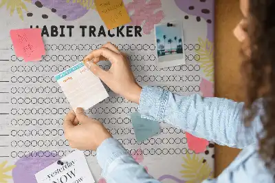 Memobord van kurk Habit tracker voor aan de muur