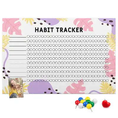 Memobord van kurk Habit tracker voor aan de muur