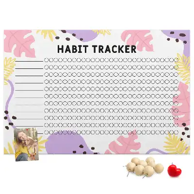 Memobord van kurk Habit tracker voor aan de muur