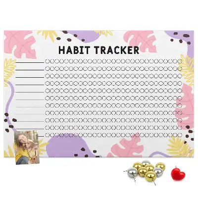 Memobord van kurk Habit tracker voor aan de muur