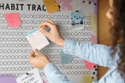 Memobord van kurk Habit tracker voor aan de muur
