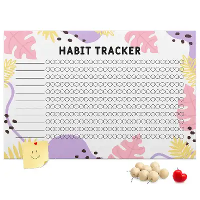 Memobord van kurk Habit tracker voor aan de muur