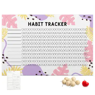 Memobord van kurk Habit tracker voor aan de muur