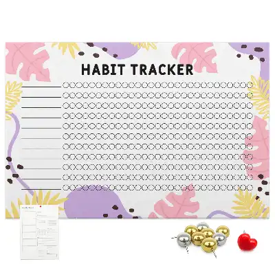 Memobord van kurk Habit tracker voor aan de muur
