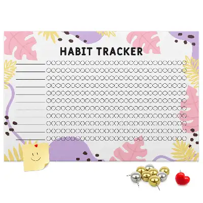 Memobord van kurk Habit tracker voor aan de muur