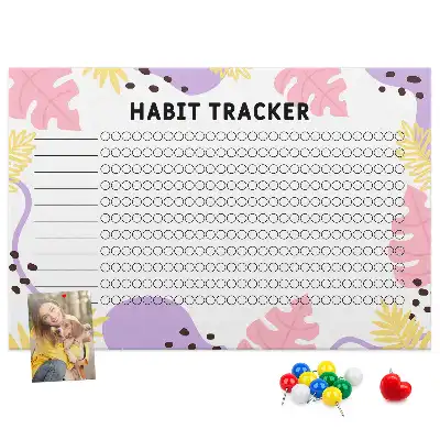 Memobord van kurk Habit tracker voor aan de muur