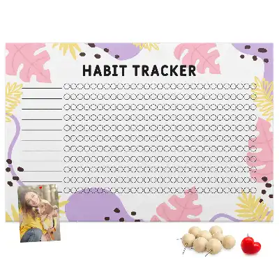 Memobord van kurk Habit tracker voor aan de muur