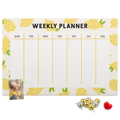 Kurk prikbord Weekplanner citroenen