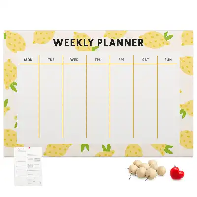 Kurk prikbord Weekplanner citroenen