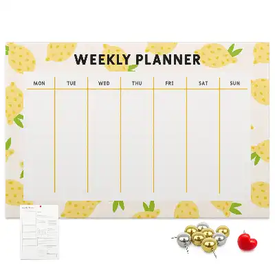 Kurk prikbord Weekplanner citroenen