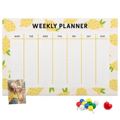 Kurk prikbord Weekplanner citroenen