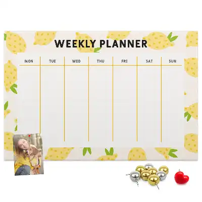 Kurk prikbord Weekplanner citroenen