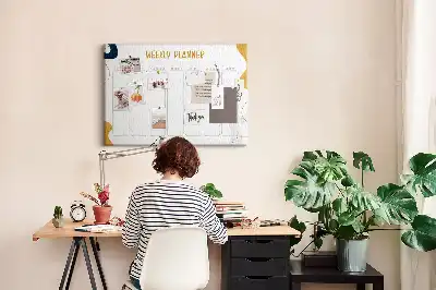 Memobord van kurk Zevendaags schema voor aan de muur