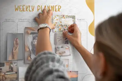 Memobord van kurk Zevendaags schema voor aan de muur