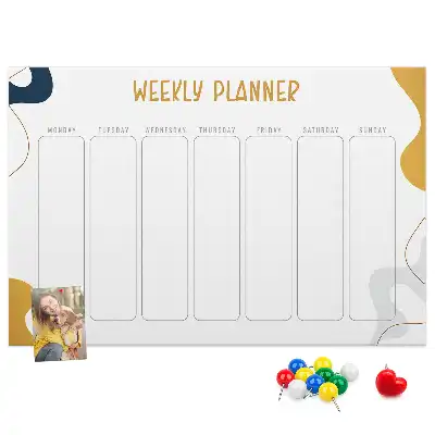 Memobord van kurk Zevendaags schema voor aan de muur