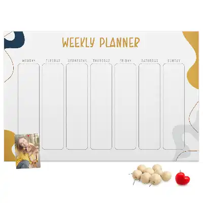 Memobord van kurk Zevendaags schema voor aan de muur