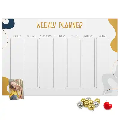 Memobord van kurk Zevendaags schema voor aan de muur