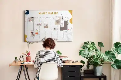 Memobord van kurk Zevendaags schema voor aan de muur
