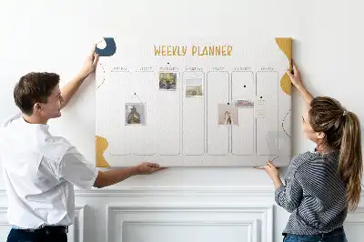 Memobord van kurk Zevendaags schema voor aan de muur