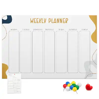 Memobord van kurk Zevendaags schema voor aan de muur