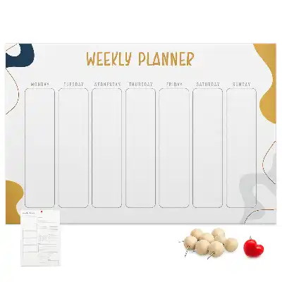 Memobord van kurk Zevendaags schema voor aan de muur