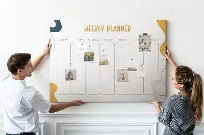 Memobord van kurk Zevendaags schema voor aan de muur