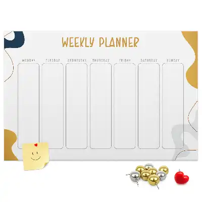 Memobord van kurk Zevendaags schema voor aan de muur