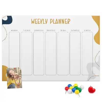 Memobord van kurk Zevendaags schema voor aan de muur