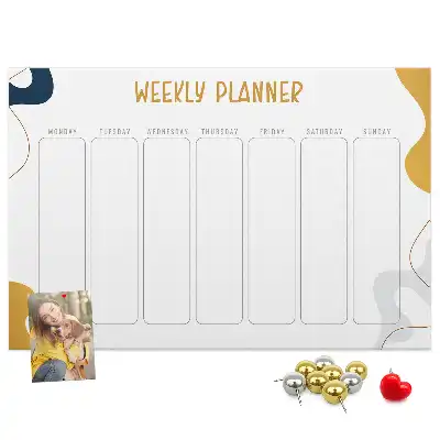 Memobord van kurk Zevendaags schema voor aan de muur
