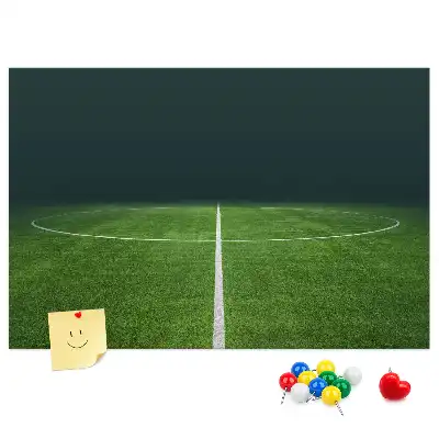 Kurk prikbord in de vorm van een voetbalveld