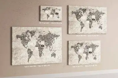Memobord van kurk Wereldkaart krant